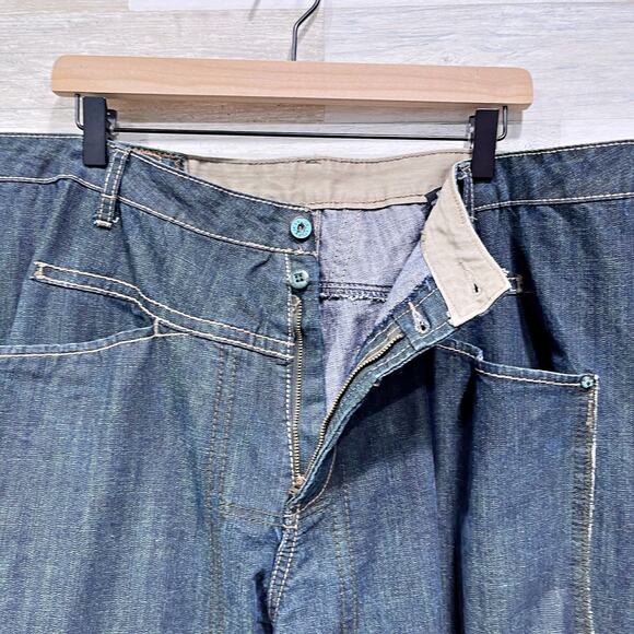 Marithe Francois Girbaud Dark Wash Straight Leg Jeans Y2K Streetwear Mens 42x33 - Picture 3 of 7